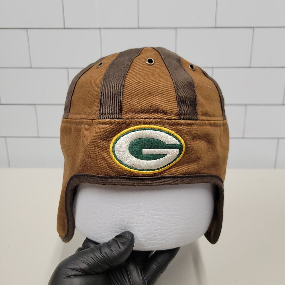 Green Bay Packers NFL Team Apparel Brown Trapper Aviator Winter Hat One Size